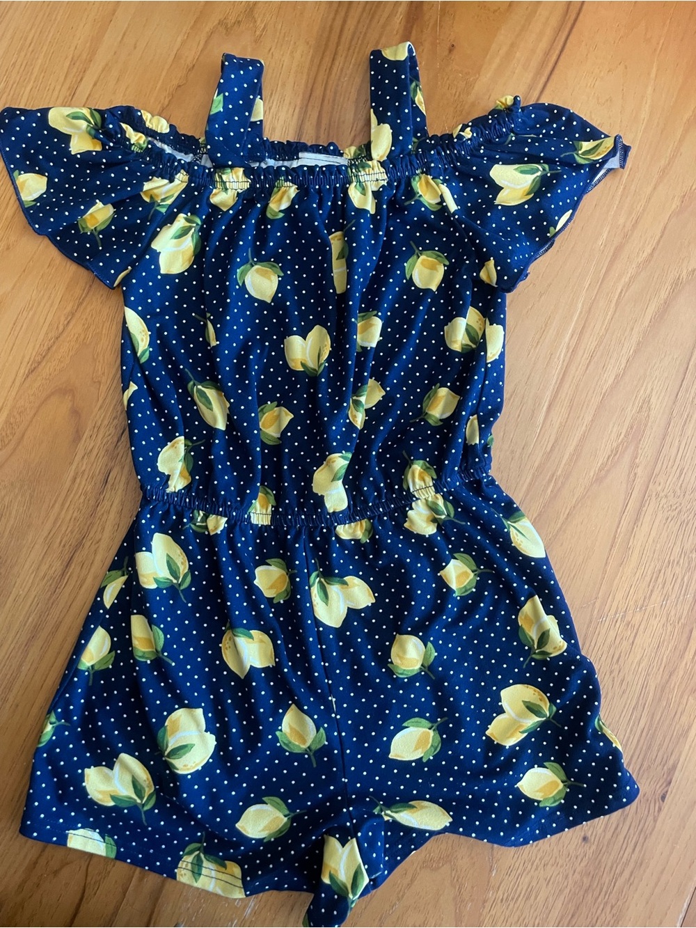 Lily Bleu Navy Blue Lemon Print Romper